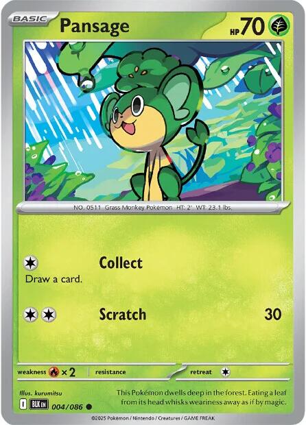 Pansage (004/086) [Scarlet & Violet: Black Bolt] | Good Games Morley