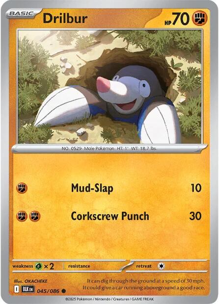 Drilbur (045/086) [Scarlet & Violet: Black Bolt] | Good Games Morley