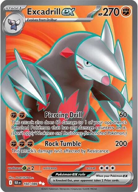 Excadrill ex (160/086) [Scarlet & Violet: Black Bolt] | Good Games Morley