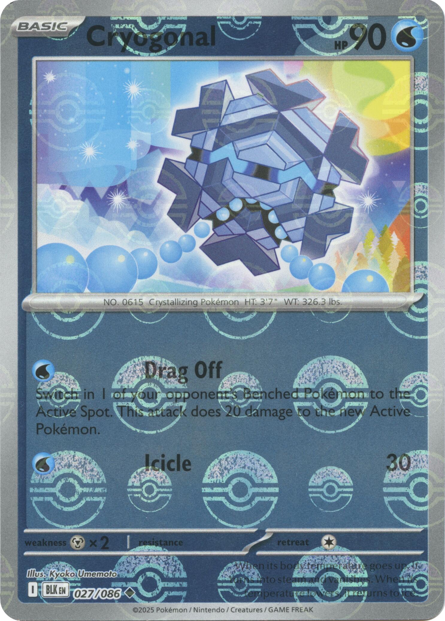 Cryogonal (027/086) (Poke Ball Pattern) [Scarlet & Violet: Black Bolt] | Good Games Morley