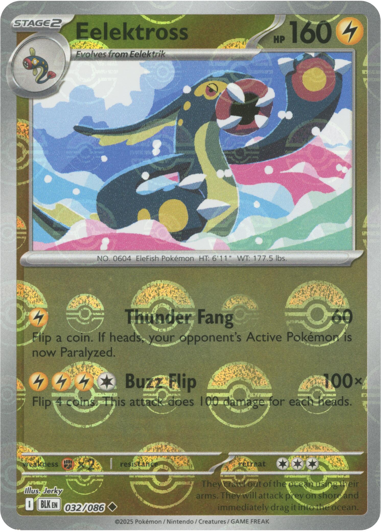 Eelektross (032/086) (Poke Ball Pattern) [Scarlet & Violet: Black Bolt] | Good Games Morley