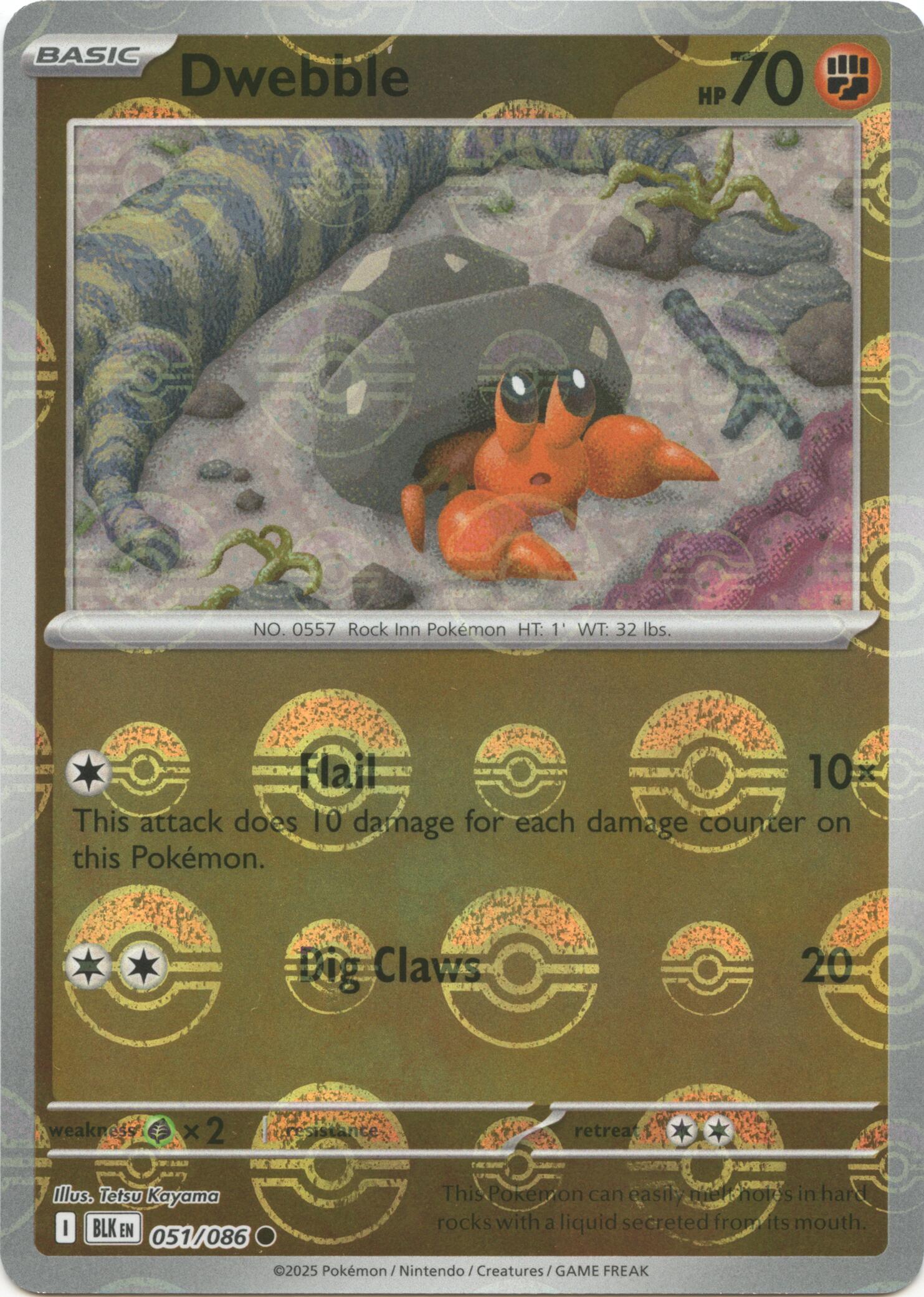 Dwebble (051/086) (Poke Ball Pattern) [Scarlet & Violet: Black Bolt] | Good Games Morley
