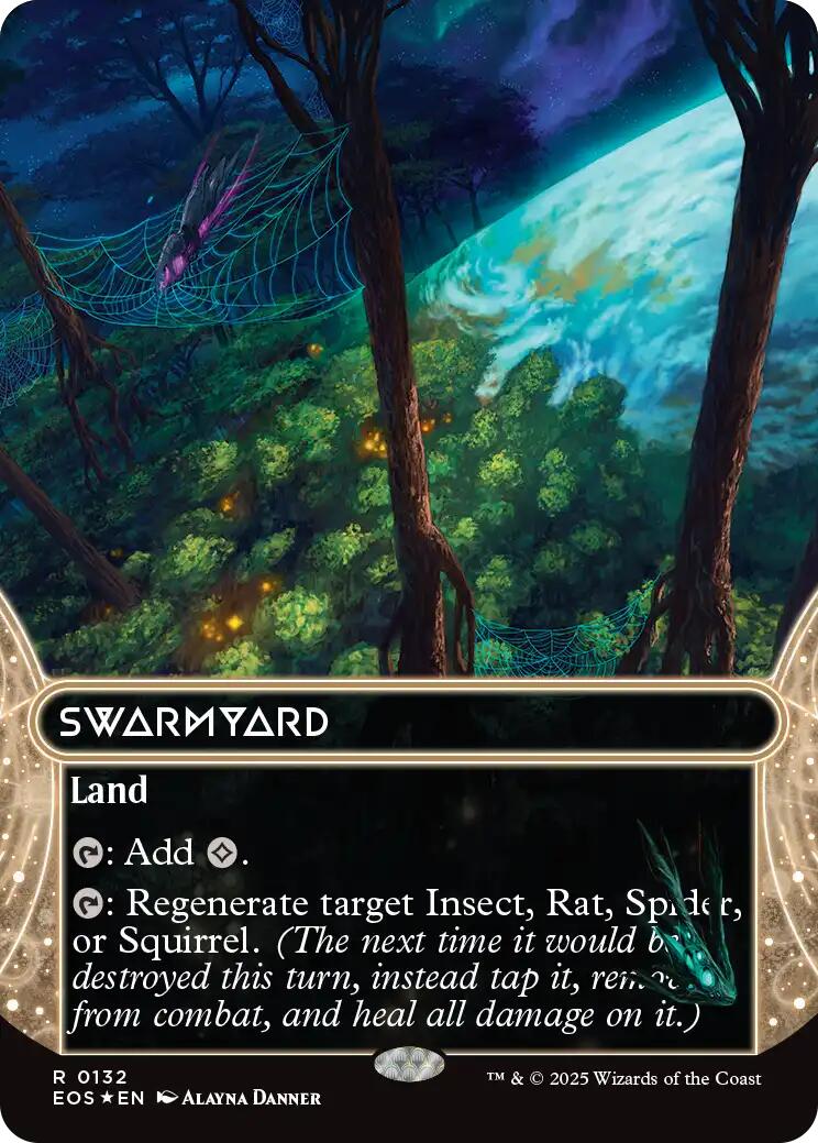 Swarmyard (0132) (Borderless) (Galaxy Foil) [Edge of Eternities: Stellar Sights] | Good Games Morley