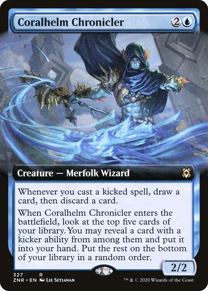 Coralhelm Chronicler 327/280 (Zendikar Rising)  - Extended Art Foil | Good Games Morley