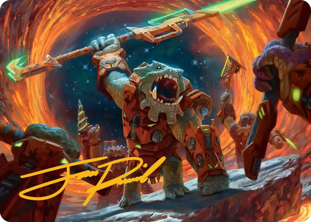 Frontline War-Rager Art Card (Gold-Stamped Signature) [Edge of Eternities Art Series] | Good Games Morley