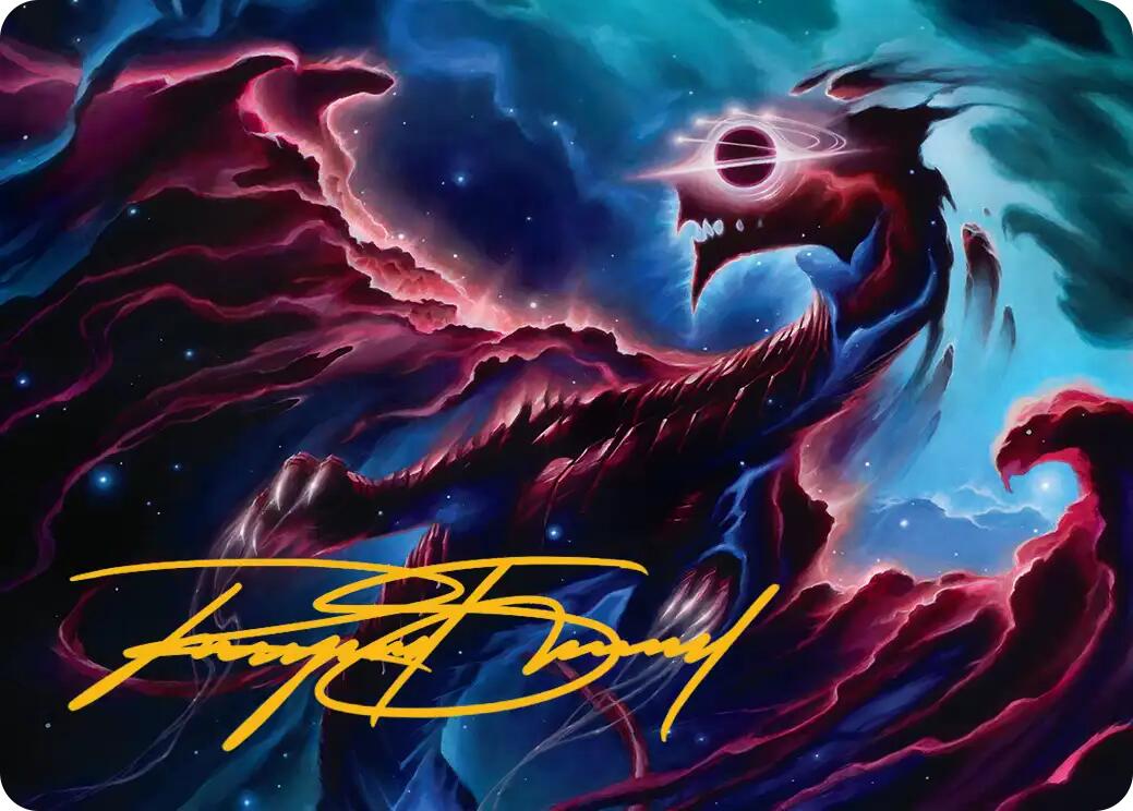 Nova Hellkite Art Card (18/54) (Gold-Stamped Signature) [Edge of Eternities Art Series] | Good Games Morley