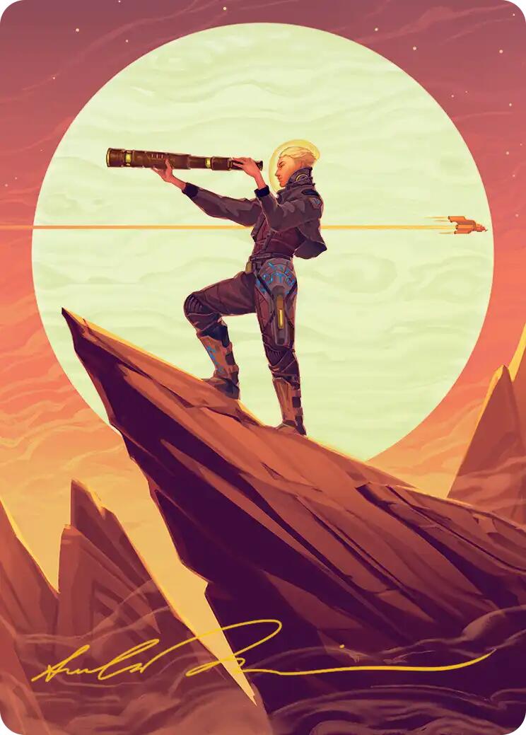 Sami, Wildcat Captain Art Card (Gold-Stamped Signature) [Edge of Eternities Art Series] | Good Games Morley