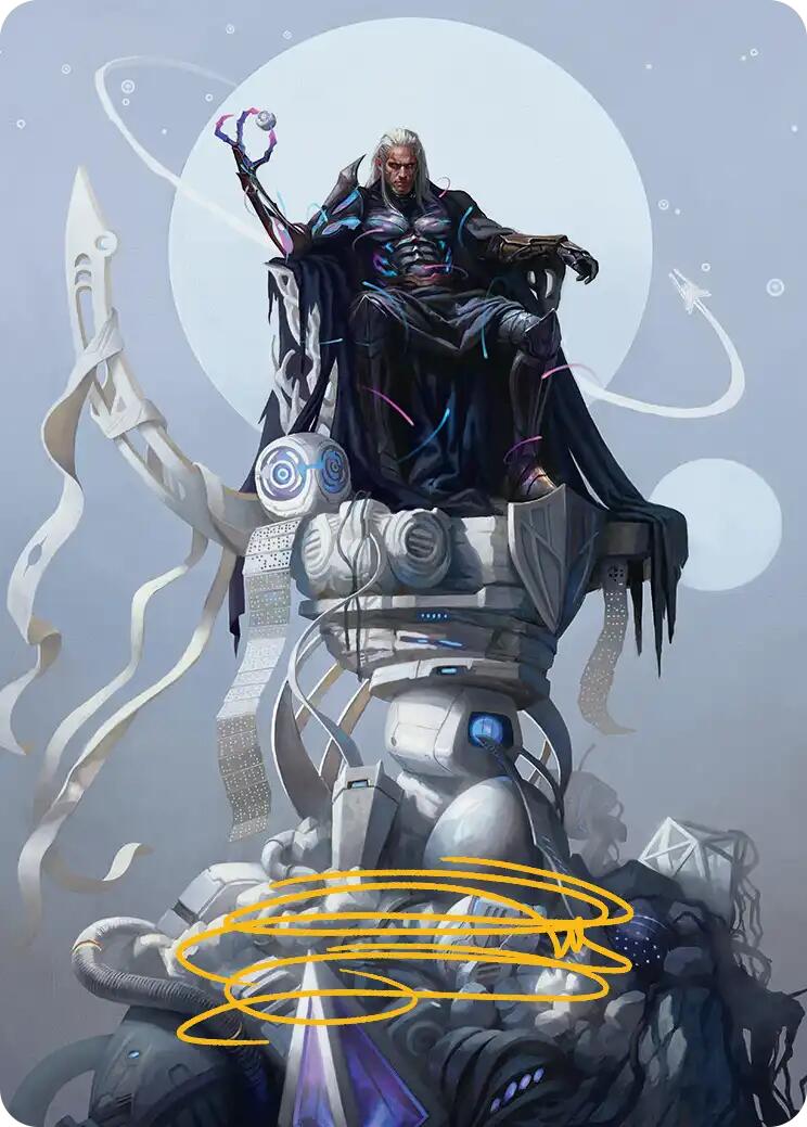 Tezzeret, Cruel Captain Art Card (35/54) (Gold-Stamped Signature) [Edge of Eternities Art Series] | Good Games Morley