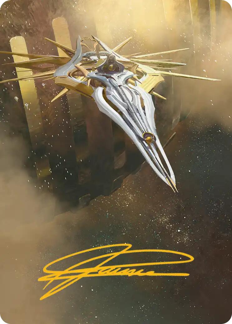 Dawnsire, Sunstar Dreadnought Art Card (Gold-Stamped Signature) [Edge of Eternities Art Series] | Good Games Morley