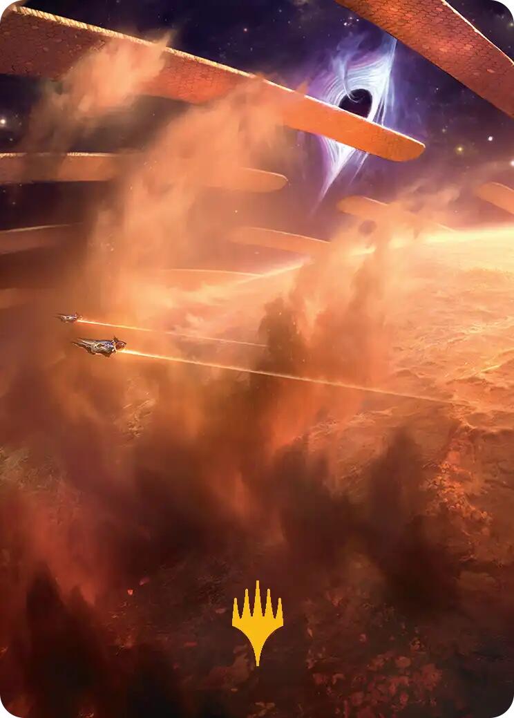 Adagia, Windswept Bastion Art Card (Gold-Stamped Planeswalker Symbol) [Edge of Eternities Art Series] | Good Games Morley