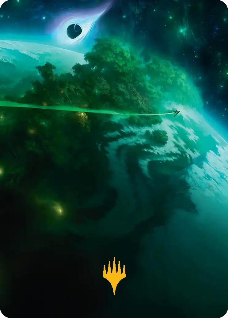 Evendo, Waking Haven Art Card (Gold-Stamped Planeswalker Symbol) [Edge of Eternities Art Series] | Good Games Morley