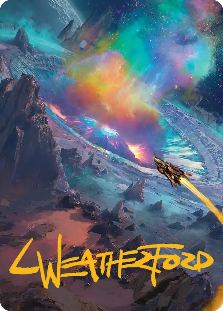 Meteor Crater Art Card (Gold-Stamped Signature) [Edge of Eternities Art Series] | Good Games Morley