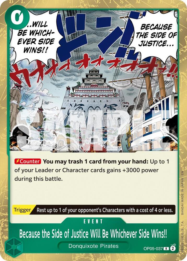 Because the Side of Justice Will Be Whichever Side Wins!! (Reprint) OP05-037 (Premium Booster -The Best- Vol. 2)  - Foil | Good Games Morley