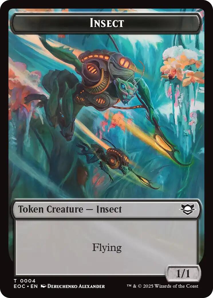 Insect // Elemental (0007) Double-Sided Token [Edge of Eternities Commander Tokens] | Good Games Morley