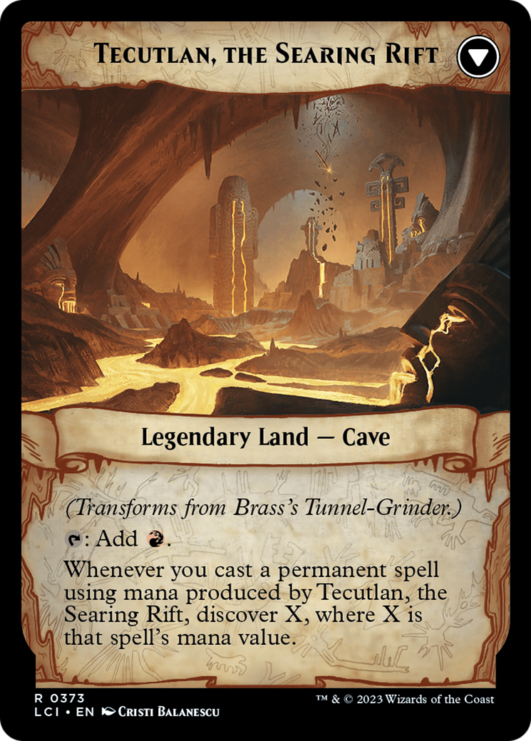 Brass's Tunnel-Grinder // Tecutlan, The Searing Rift (Extended Art) [The Lost Caverns of Ixalan] | Good Games Morley