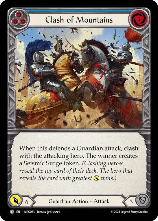Clash of Mountains (Blue) [MPG063] (Mastery Pack Guardian)  Rainbow Foil | Good Games Morley