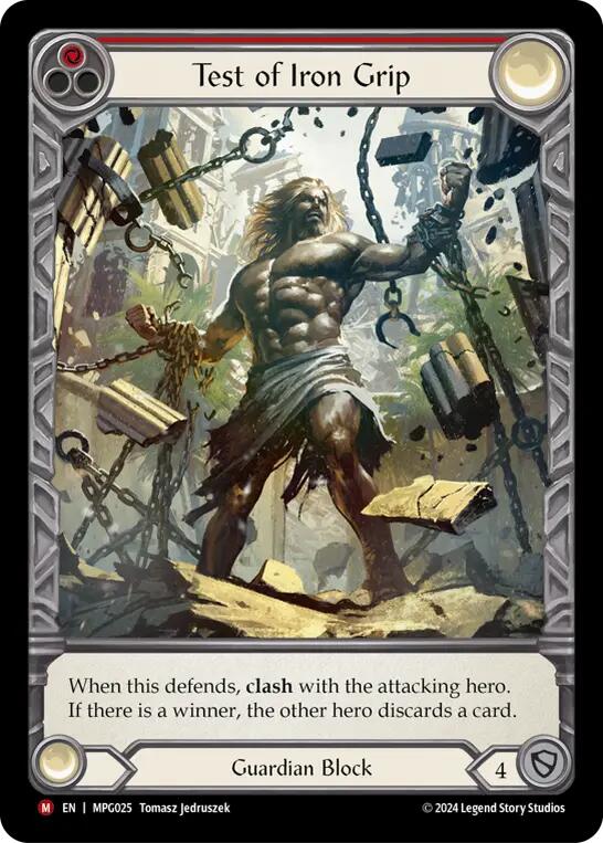 Test of Iron Grip (Extended Art) [MPG025] (Mastery Pack Guardian)  Rainbow Foil | Good Games Morley