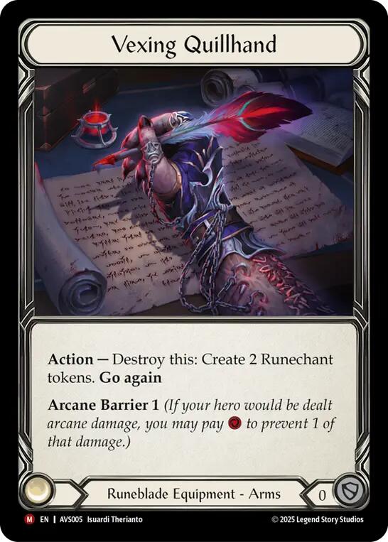 Vexing Quillhand [AVS005] (Armory Deck: Legends Viserai) | Good Games Morley