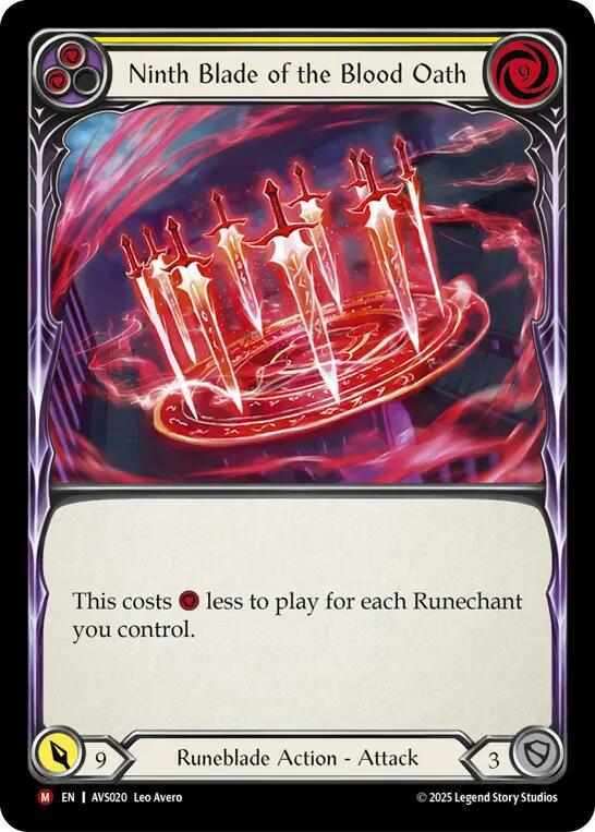 Ninth Blade of the Blood Oath (Yellow) [AVS020] (Armory Deck: Legends Viserai) | Good Games Morley