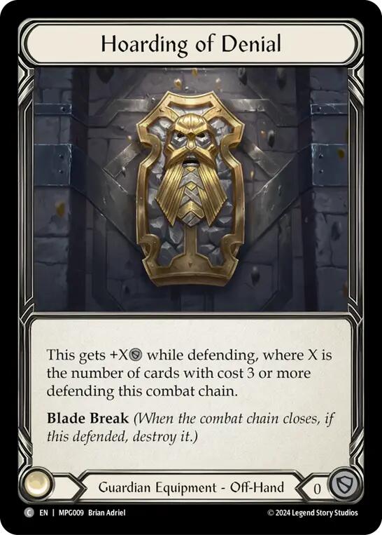 Hoarding of Denial [MPG009] (Mastery Pack Guardian)  Cold Foil | Good Games Morley
