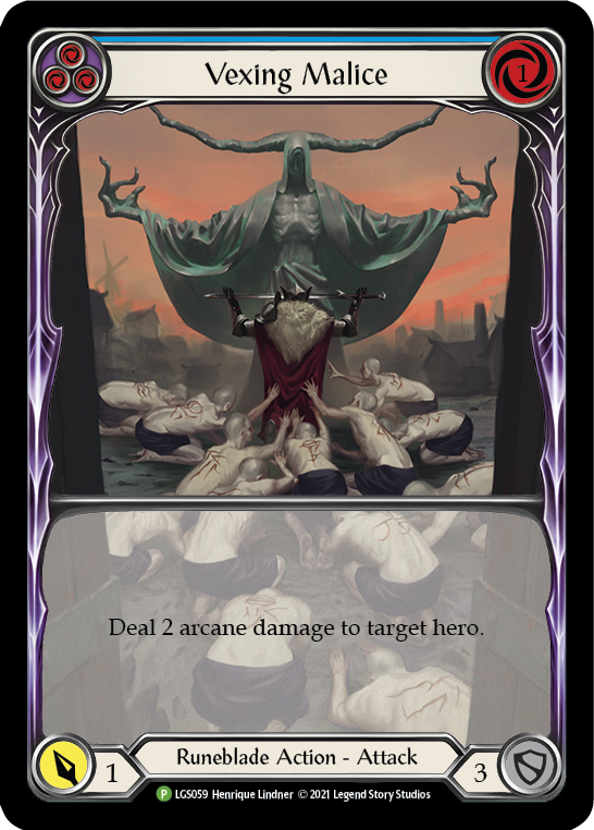 Vexing Malice (Blue) [LGS059] (Promo)  Rainbow Foil | Good Games Morley