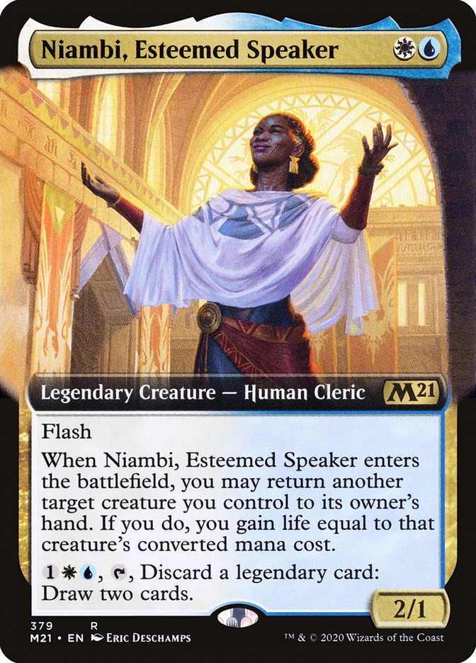 Niambi, Esteemed Speaker (Extended Art) [Core Set 2021] | Good Games Morley
