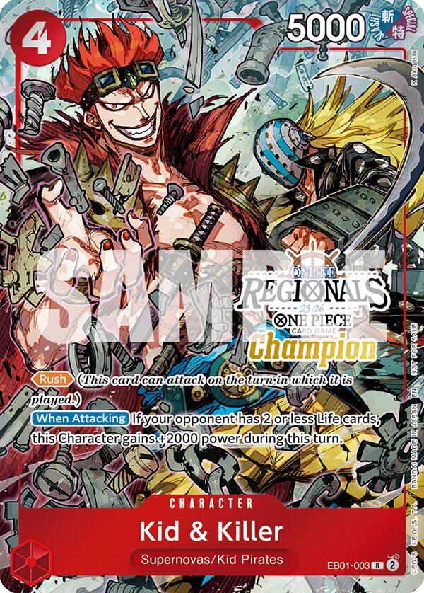 Kid & Killer (Online Regional Champion Card Set 2025 Vol.2) [One Piece Promotion Cards] | Good Games Morley