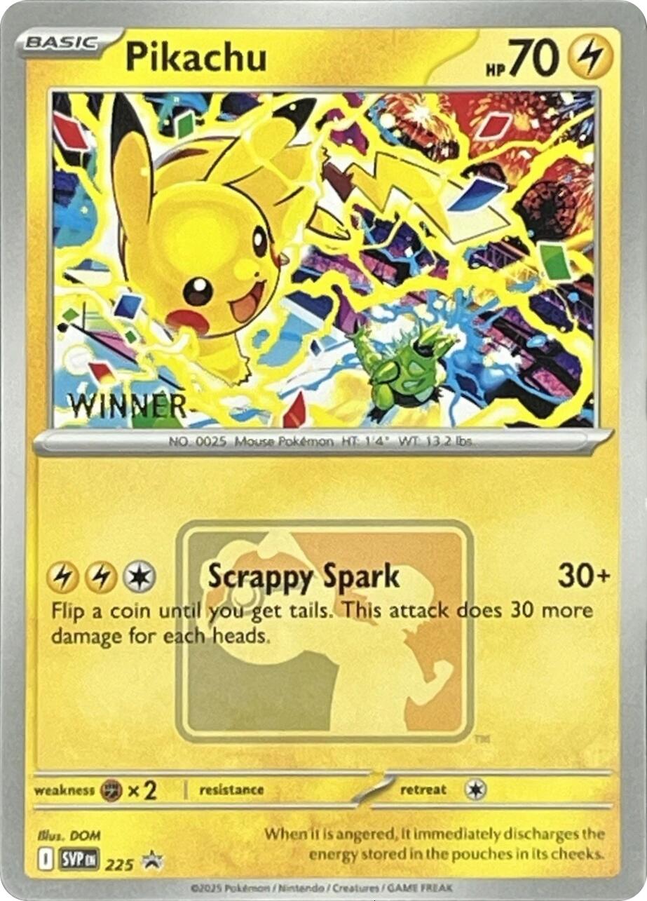 Pikachu (225) (World Championship 2025) [Winner] [Scarlet & Violet: Black Star Promos] | Good Games Morley
