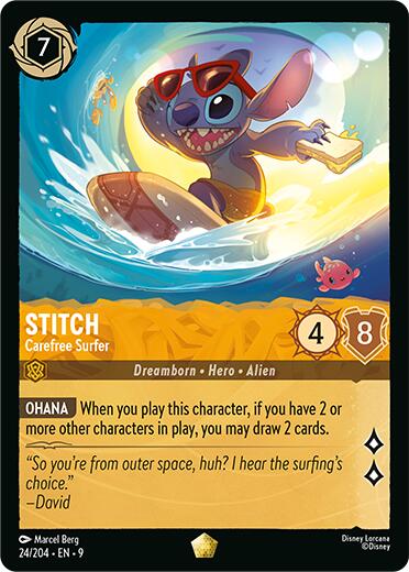 Stitch - Carefree Surfer (24/204) [Fabled] | Good Games Morley