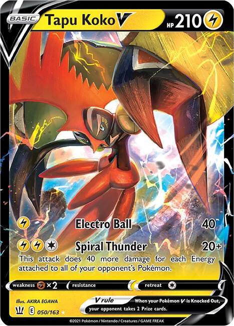 Tapu Koko V 050/163 (SWSH05: Battle Styles)  - Holofoil | Good Games Morley