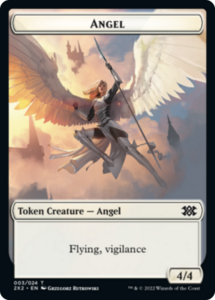 Saproling // Angel Double-Sided Token [Double Masters 2022 Tokens] | Good Games Morley