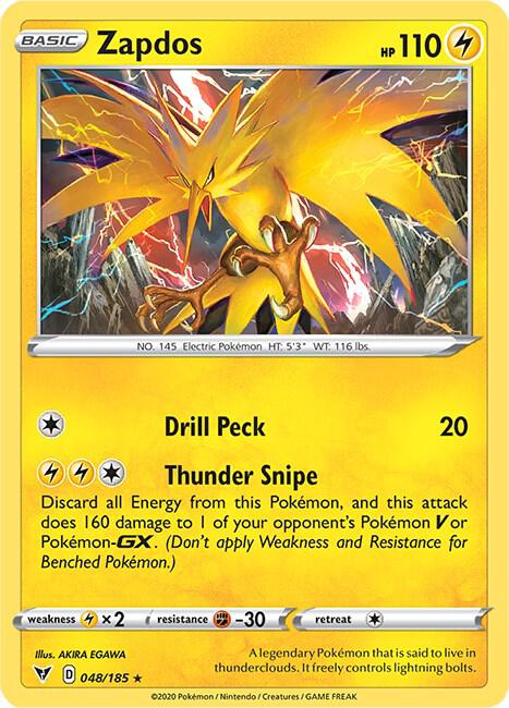 Zapdos 048/185 (SWSH04: Vivid Voltage)  - Holofoil | Good Games Morley