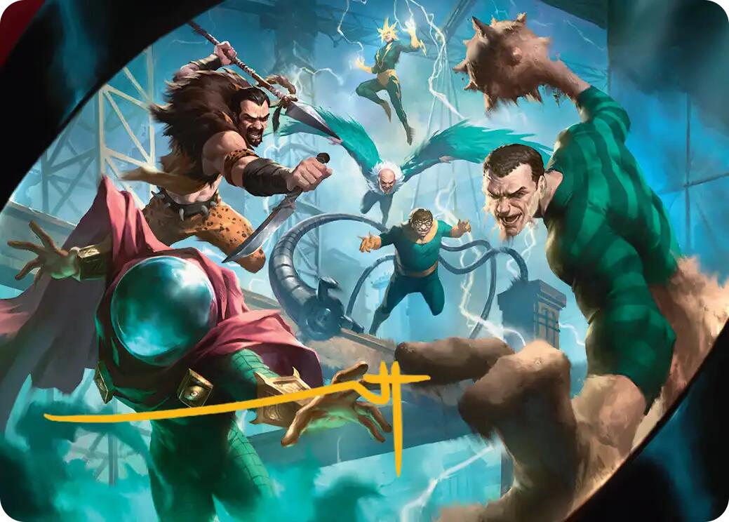 Behold the Sinister Six! Art Card (7/54) (Gold-Stamped Signature) [Marvel's Spider-Man Art Series] | Good Games Morley