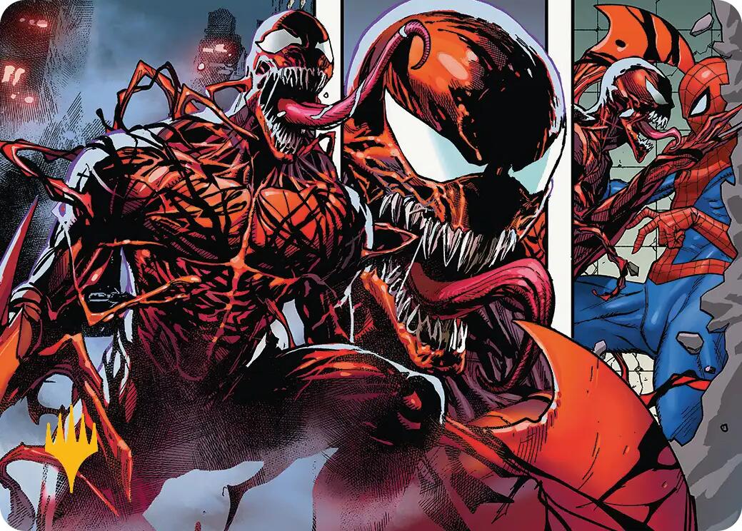 Carnage, Crimson Chaos Art Card (Gold-Stamped Planeswalker Symbol) [Marvel's Spider-Man Art Series] | Good Games Morley