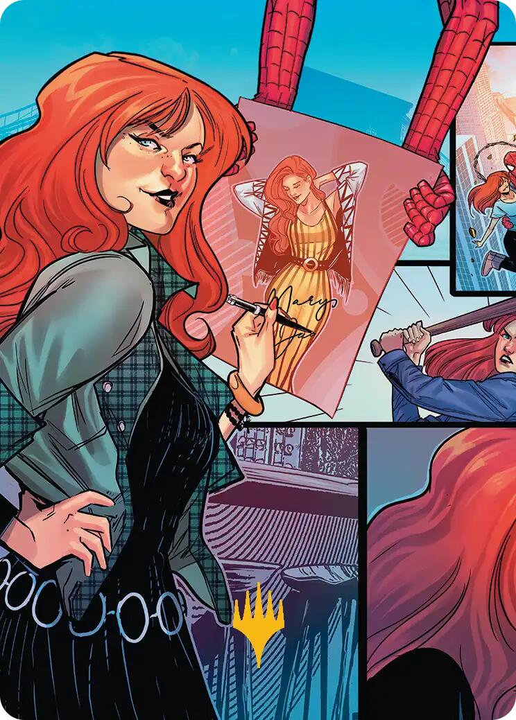 Mary Jane Watson Art Card (Gold-Stamped Planeswalker Symbol) [Marvel's Spider-Man Art Series] | Good Games Morley