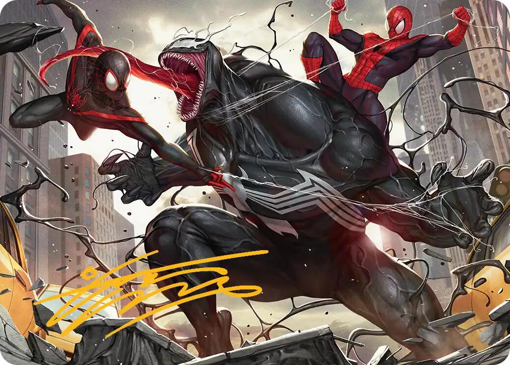 Terrific Team-Up Art Card (Gold-Stamped Signature) [Marvel's Spider-Man Art Series] | Good Games Morley