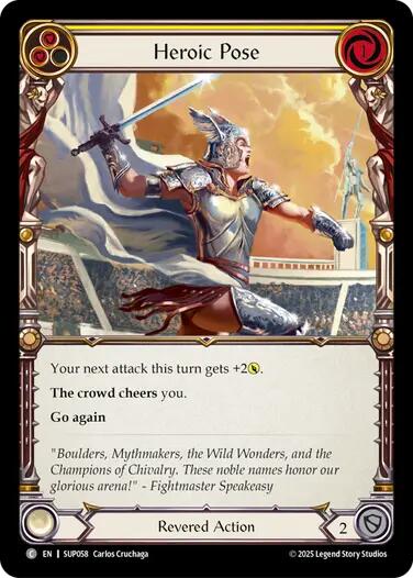 Heroic Pose (Yellow) [SUP058] (Super Slam)  Rainbow Foil | Good Games Morley