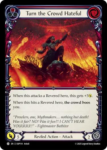 Turn the Crowd Hateful (Red) [SUP114] (Super Slam)  Rainbow Foil | Good Games Morley