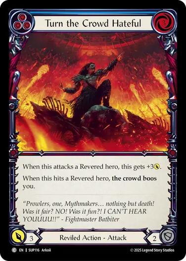 Turn the Crowd Hateful (Blue) [SUP116] (Super Slam)  Rainbow Foil | Good Games Morley