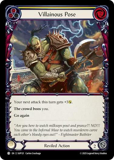 Villainous Pose (Yellow) [SUP121] (Super Slam)  Rainbow Foil | Good Games Morley