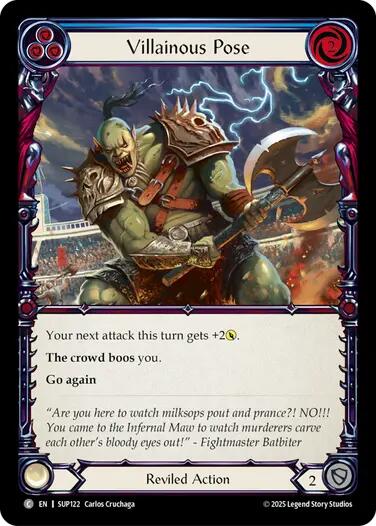 Villainous Pose (Blue) [SUP122] (Super Slam)  Rainbow Foil | Good Games Morley