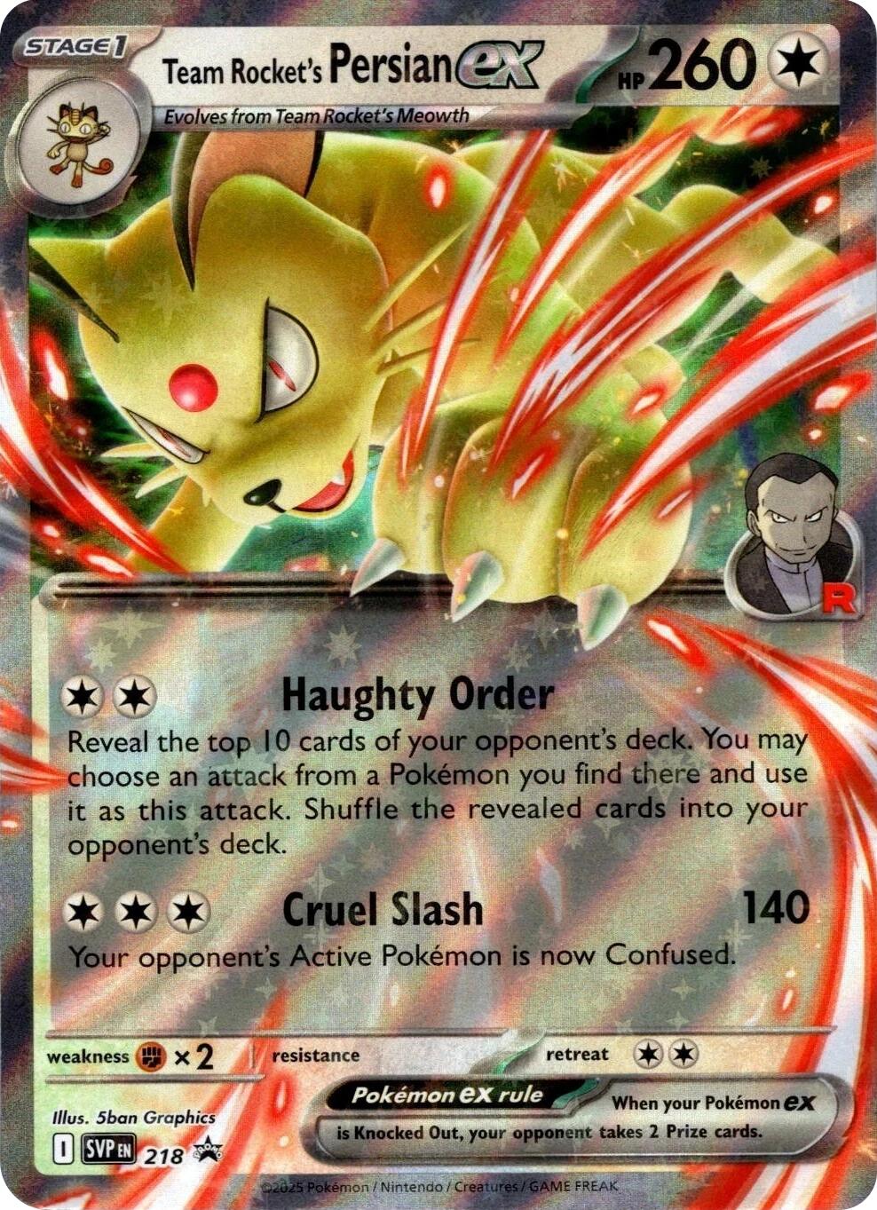 Team Rocket's Persian ex (218) [Scarlet & Violet: Black Star Promos] | Good Games Morley