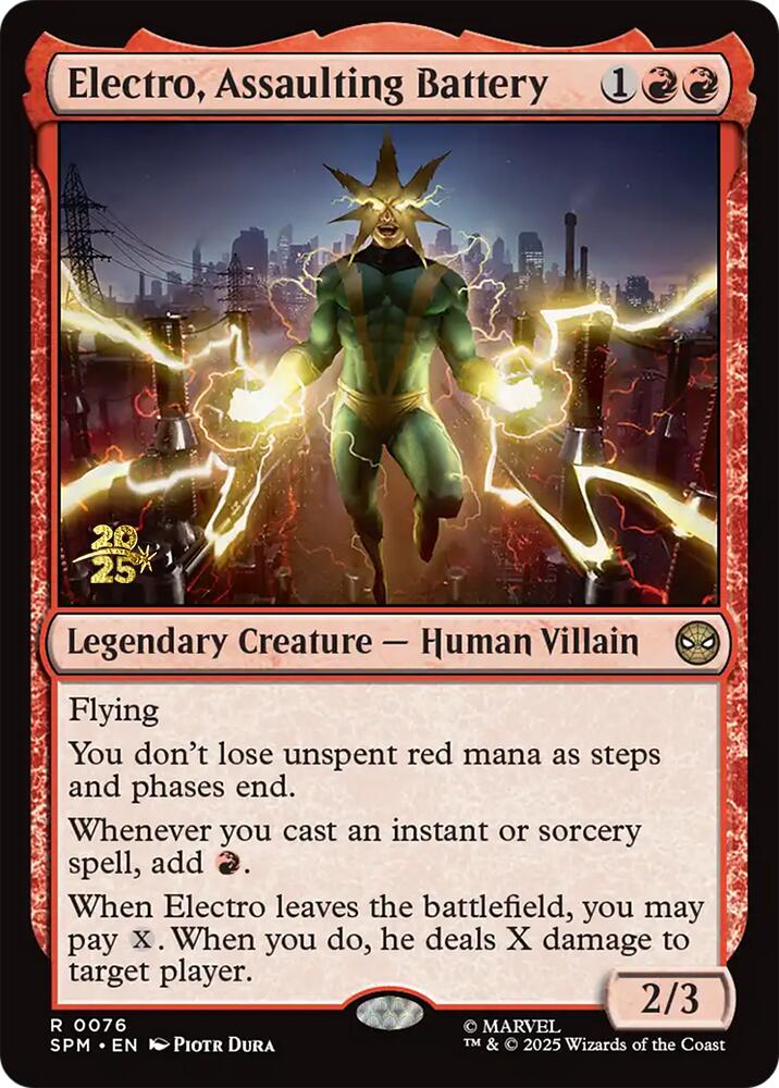 Electro, Assaulting Battery [Marvel's Spider-Man Prerelease Promos] | Good Games Morley