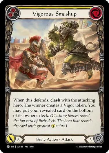 Vigorous Smashup (Yellow) [SUP165] (Super Slam)  Rainbow Foil | Good Games Morley