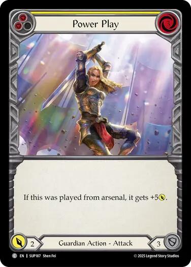 Power Play (Yellow) [SUP187] (Super Slam)  Rainbow Foil | Good Games Morley
