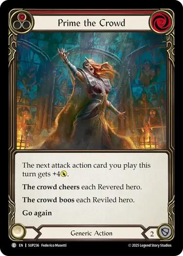 Prime the Crowd (Red) [SUP236] (Super Slam)  Rainbow Foil | Good Games Morley