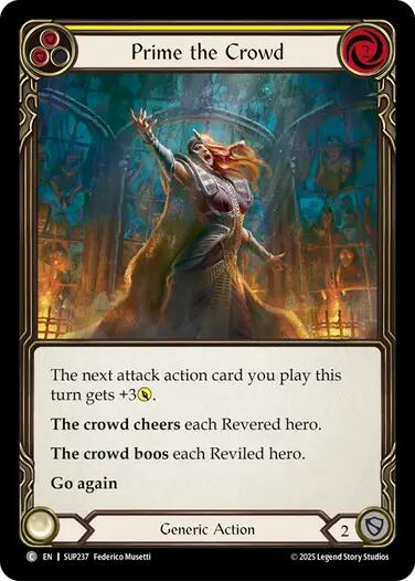 Prime the Crowd (Yellow) [SUP237] (Super Slam)  Rainbow Foil | Good Games Morley