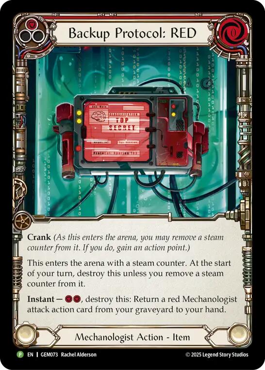 Backup Protocol: RED [GEM073] (GEM Pack 3)  Cold Foil | Good Games Morley