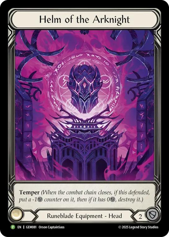 Helm of the Arknight [GEM081] (GEM Pack 3)  Rainbow Foil | Good Games Morley