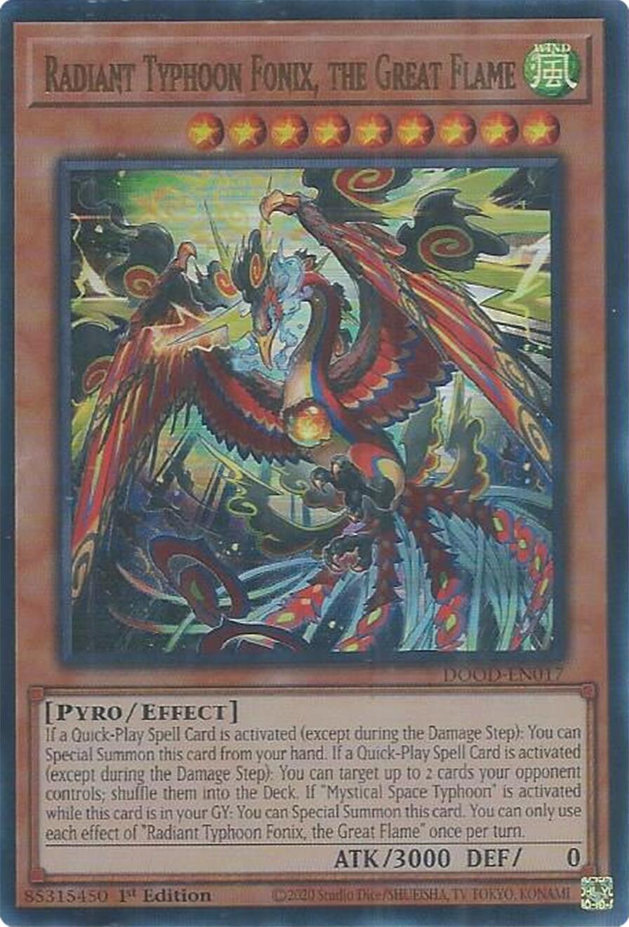 Radiant Typhoon Fonix, the Great Flame [DOOD-EN017] Ultra Rare | Good Games Morley